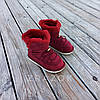 Натуральна замша натуральне хутро уггі дитячі бордо червоні, бордові черевики уггі дитячі для дівчинки, фото 6