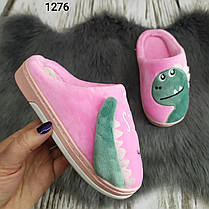 Дитячі капці теплі для дівчинки рожеві "Дракоша", фото 3