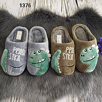 Дитячі капці теплі для хлопчика сірі "Дракоша", фото 4