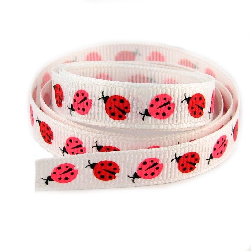 Репсова стрічка з принтом 9 мм відріз 1 м LR09033-1, фото 1