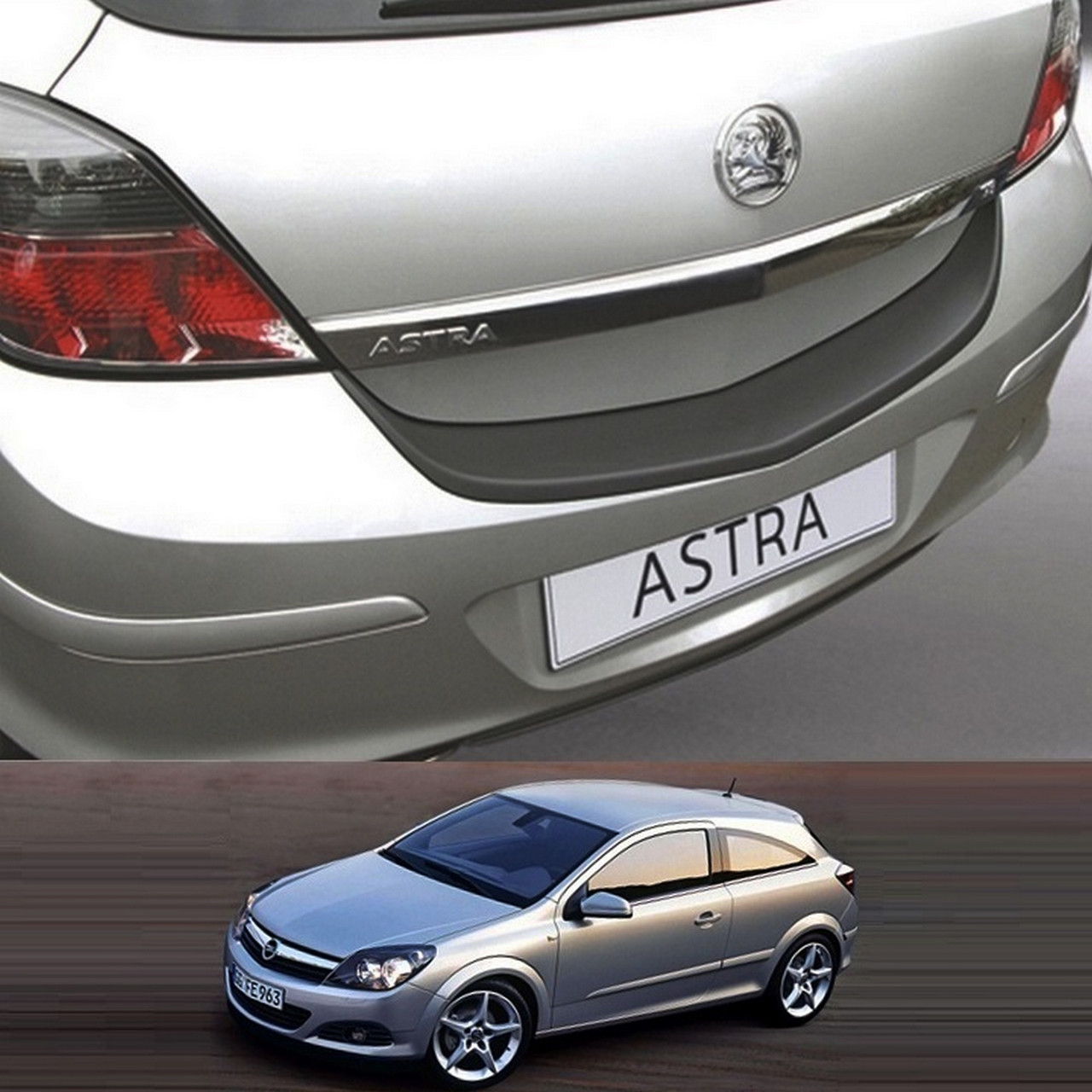 Пластикова захисна накладка на задній бампер для Opel Astra H GTC 3 Door 2005-2014