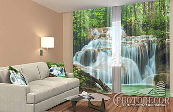 Фото Штори "Водоспад у лісі" 2,5м*2,9м (2 полотна по 1,45м), тасьма