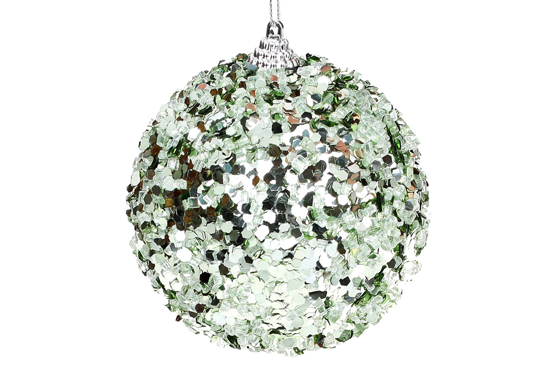 Ялинкова куля 10 см, колір - м'ятний зелена - 12 шт УПАКОВКА ТОВАР ВІД ВИРОБНИКА