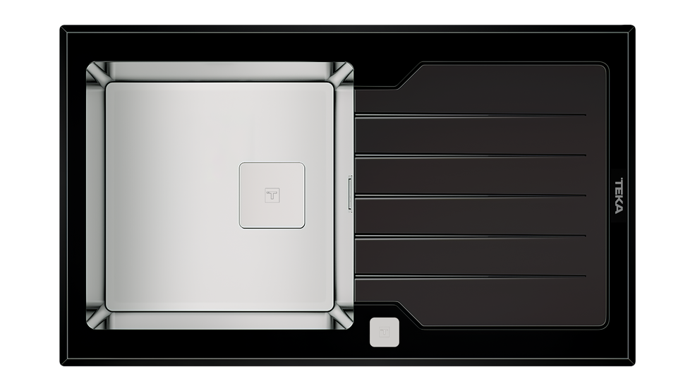 Кухонна мийка Тека DIAMOND 1B 1D 86 чорна 8650, фото 1