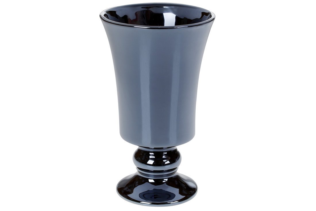 Ваза керамічна Кубок, 20см, колір - північний синій перламутр ТОВАР ВІД ВИРОБНИКА