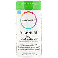 Мультивітаміни Для Підлітків, Підтримка Шкіри, Active Health Teen with Derma Complex, Rainbow Light, 60