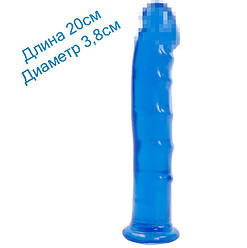 Фалоімітатор Doc Johnson Jelly Jewels - Dong with Suction Cup - Blue 20см на 3,8см