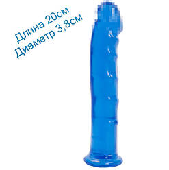 Фалоімітатор Doc Johnson Jelly Jewels Dong & Suction Cup Blue, діаметр 3,6 см, антибактеріальний ПВХ