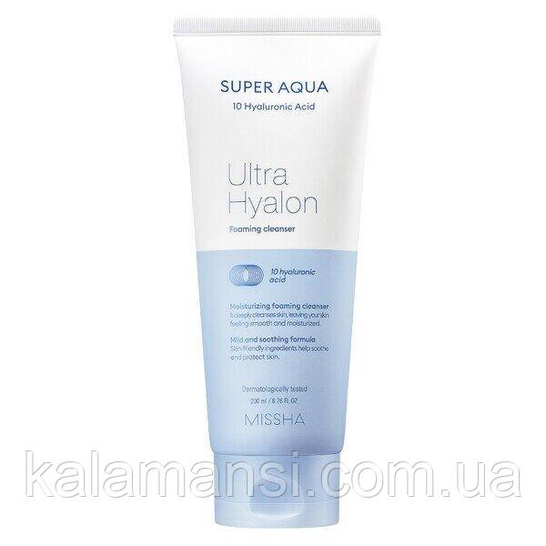 Увлажняющая пенка для умывания Missha Super Aqua Ultra Hyalon Foam 200 мл - фото 1 - id-p1023516964