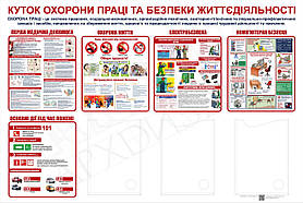 Стенд 05 "Куток охорони праці та безпеки життєдіяльності" з трьома інформаційними карманами