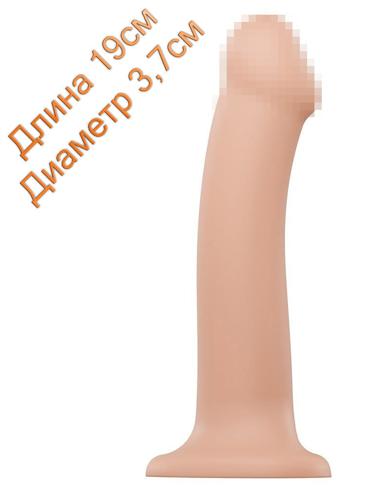 Насадка для страпону Strap-On-Me Dual Density Dildo Flesh L, діаметр 3,7 см, двошарова, гнучкий