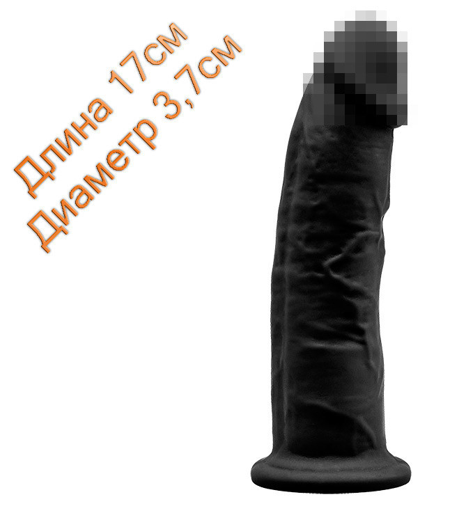 Фалоімітатор SilexD Robby Black (MODEL 2 size 6in), двошаровий, силікон + Silexpan, діаметр 3,5см, фото 1
