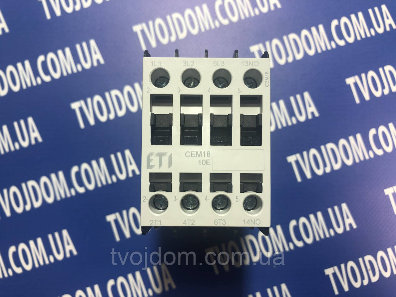 Контактор силовий ETI CEM 18.01 18А 230V AC 3NO+1NC 7.5kW 4644113 (на DIN-рейку, 32A AC1, 18A AC3)