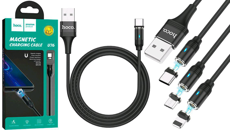 Кабель HOCO U76 Type-C Fresh magnetic 1.2 м МАГНІТНИЙ 3A