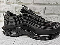 Мужские кроссовки Nike Tn кожаные черные ()