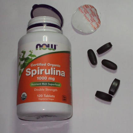 Спіруліна NOW Spirulina 1000 мг 120 таб, фото 2