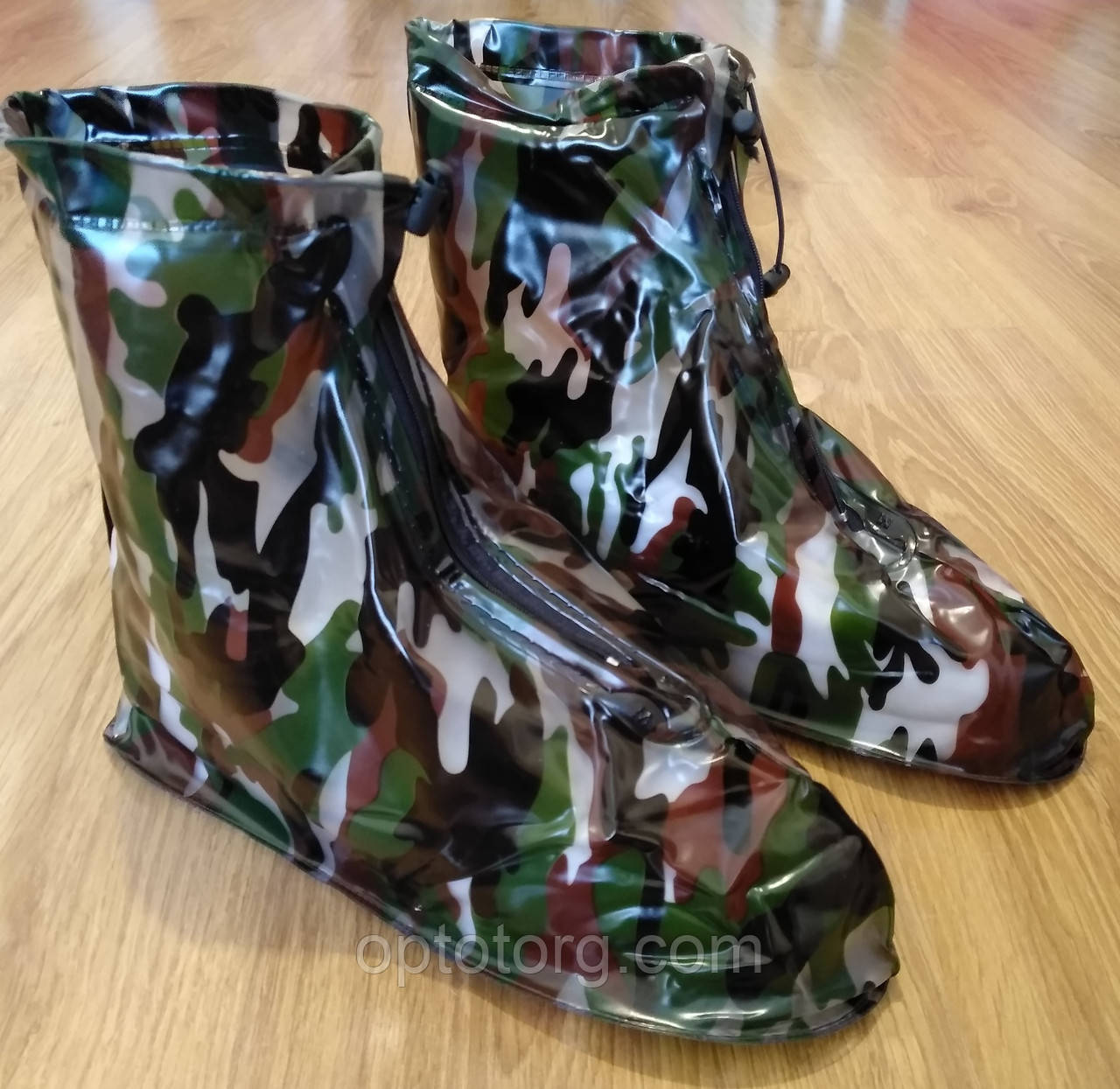 Водонепроникні чохли-бахіли для взуття від дощу та бруду розміри 39-40 камуфляжні, фото 1