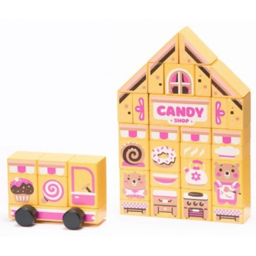 Дерев'яний конструктор Candy shop Cubika 15115
