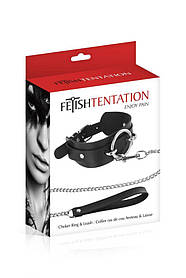 Нашийник з повідком для рольових ігор та БДСМ Fetish Tentation Ring and Leash