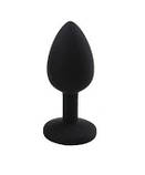 Чорна силіконова анальна пробка Black Silicone light Violet 2,8см, фото 3