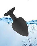 Чорна силіконова анальна пробка Black Silicone light Violet 2,8см, фото 2