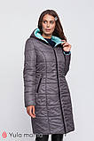 Довге зимове пальто для вагітних KRISTIN OW-40.031 сіре з м'ятою, фото 5