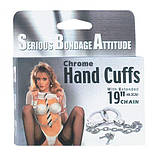 Наручники металеві для сексу БДСМ CHROME HANDCUFFS METAL HANDCUFFS W. KEY, фото 2