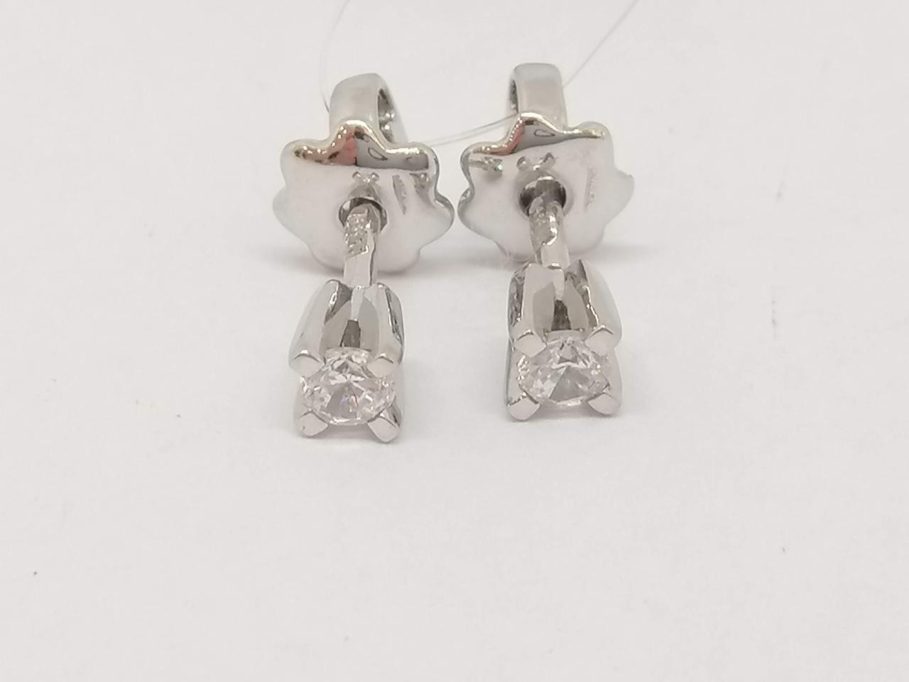 Золоті сережки-пуссети з фіанітами. 40200789Б