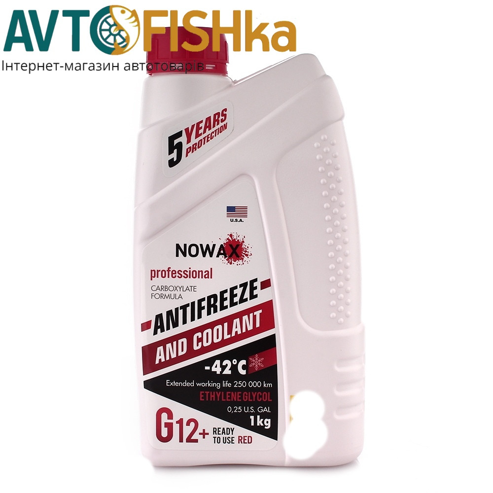 Антифриз NOWAX G12+ червоний -42 °C, фото 1
