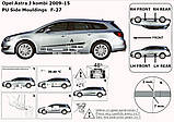 Молдинги на двері для Opel Astra J Sports Tourer 2009-2015, фото 5