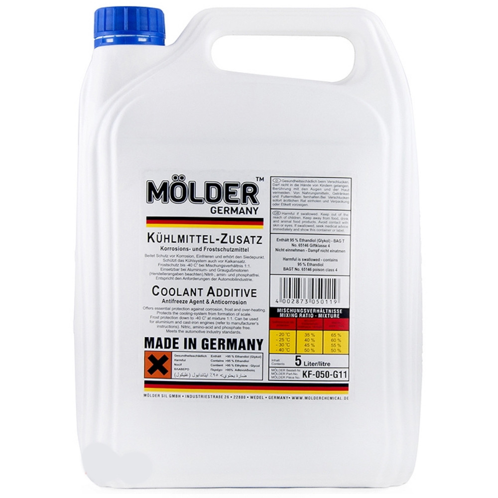 Антифриз синій концентрат 5.0 л. "MOLDER" G11. Охолоджувальна рідина, фото 1