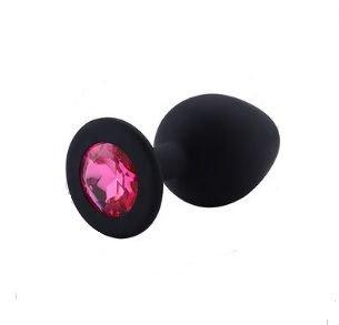 Анальна пробка Black Silicone Dark Pink, S