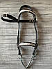 Вуздечка шкіряна для коня прикрашена плетінням, фото 8