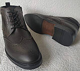 TODS чоловічі черевики! броги оксфорд на шнурівці натуральна шкіра напівчеревики демісезон коричневі 40,43, фото 9