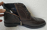 TODS чоловічі черевики! броги оксфорд на шнурівці натуральна шкіра напівчеревики демісезон коричневі 40,43, фото 5