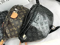 Сумка на пояс Louis Vuitton Bumbag Луи Виттон бананка черная, напоясная сумка, брендовые сумки на пояс