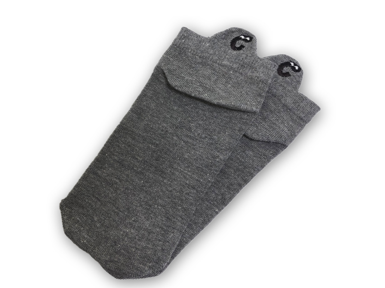 Шкарпетки Neseli Короткі сірі смайли, One size (37-42)