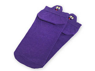 Шкарпетки Neseli короткі фіолетові смайли , One size (37-42)