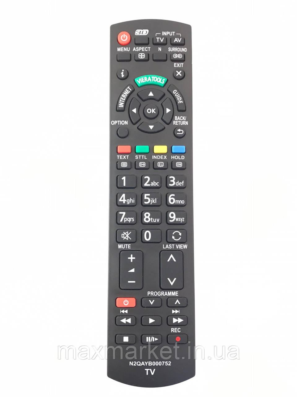 Пульт дистанційного керування PANASONIC N2QAYB000752 VIERA 3D [PLASMA, LCD, LED TV]