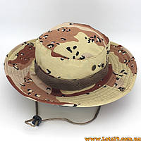 Панама армейская маскировочная военная ковбойска шляпа для охоты рыбалки страйкбола камуфляж Desert 6