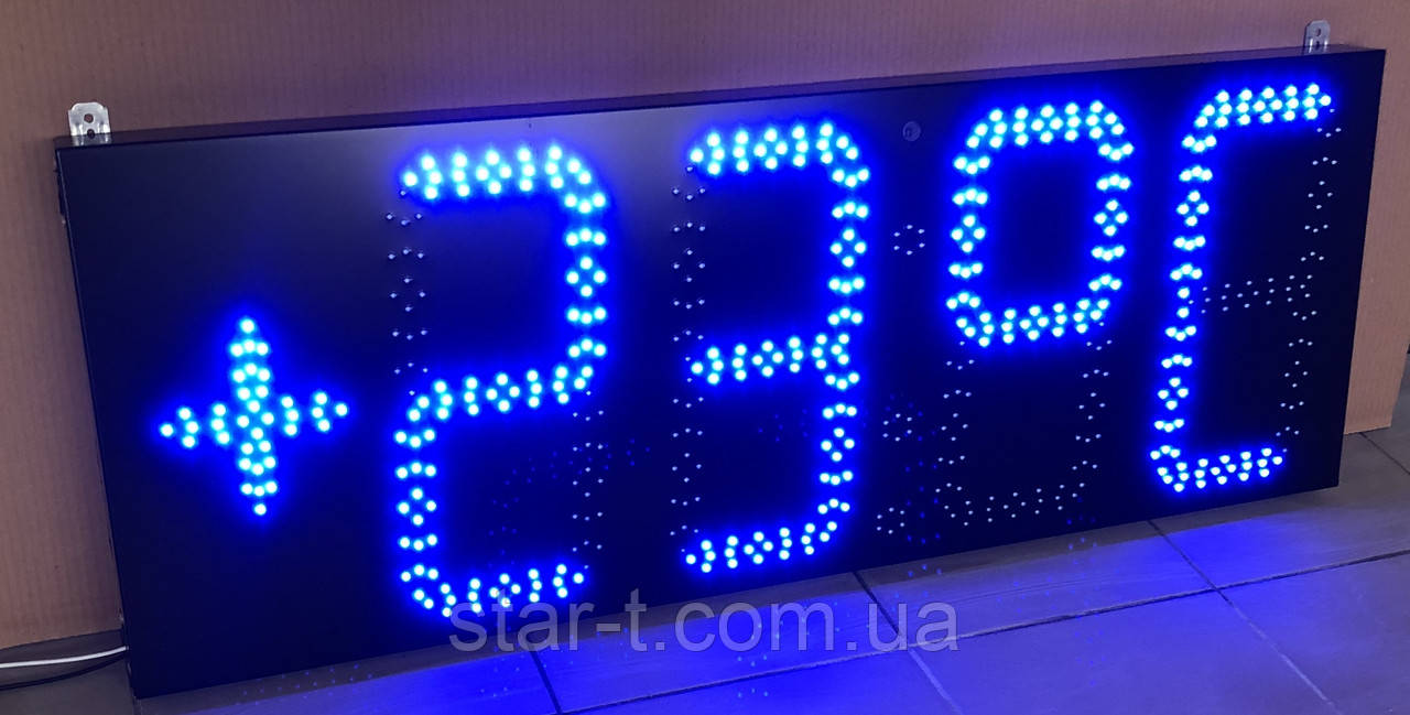 Великий годинник яскравий світлодіодний 1100х400 мм