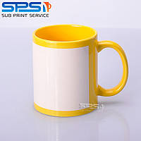 Чашка сублимационная цветная с полем 330 мл (Желтый)