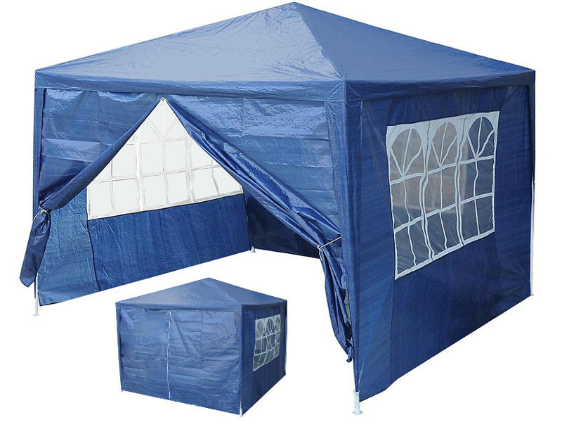 Павильон тент палатка альтанка торговая 3 х 3 + 4 стены синий - фото 1 - id-p1261668051