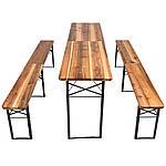 Садові меблі стіл + дві лавки зі спинкою 220 см розкладні Німеччина, фото 3