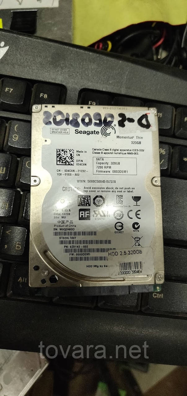 Жорсткий диск для ноутбука 320 Gb / Гб Seagate Momentus Thin ST320LT007 2.5" SATA2 No 20180902