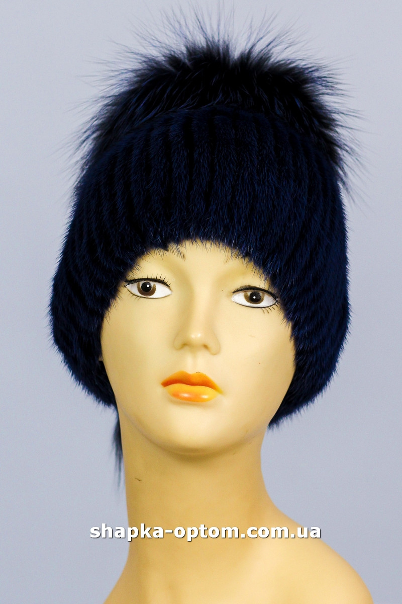 Шапка жіноча з хутра норки, фото 1
