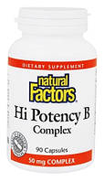 Комплекс вітамінів групи B, Hi Potency B Complex, Natural Factors, 90 капсул