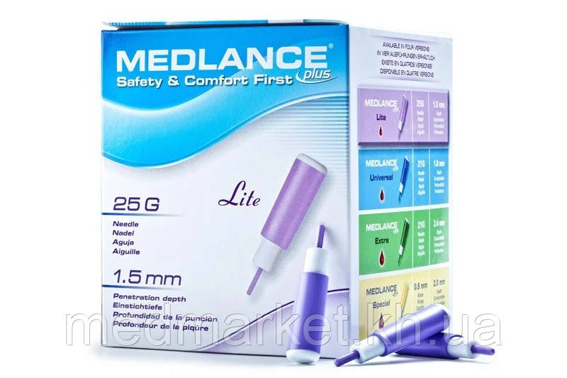 Ланцети безпечні стерильні Medlance Plus Lite 200 шт.