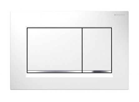 Змивна клавіша Geberit Sigma30 пластик, білий матовий лак/хром глянц