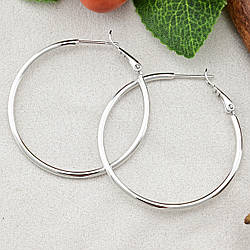 Сережки кільця Xuping 26536 розмір 42х2 мм вага 6.4 г позолота Біле золото